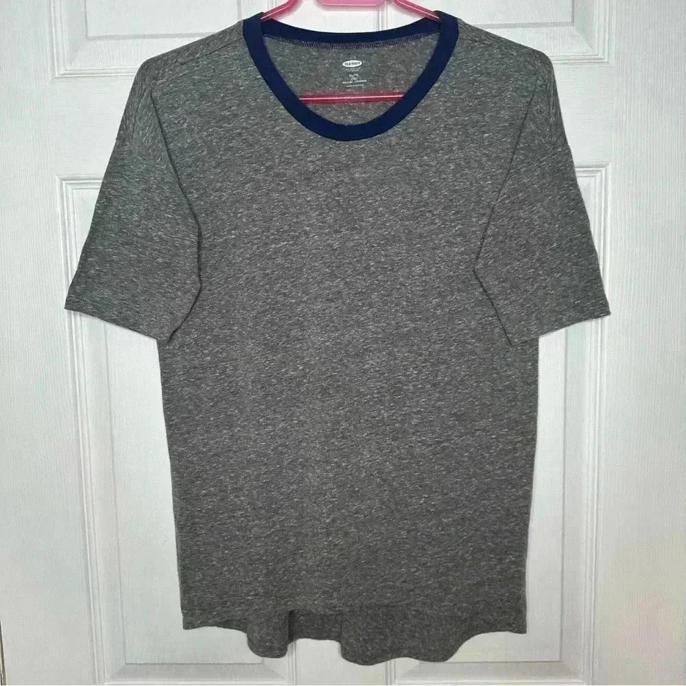 Old Navy Shirt 1/2 Length Sleeves Grey/Blue Size Extra Large
